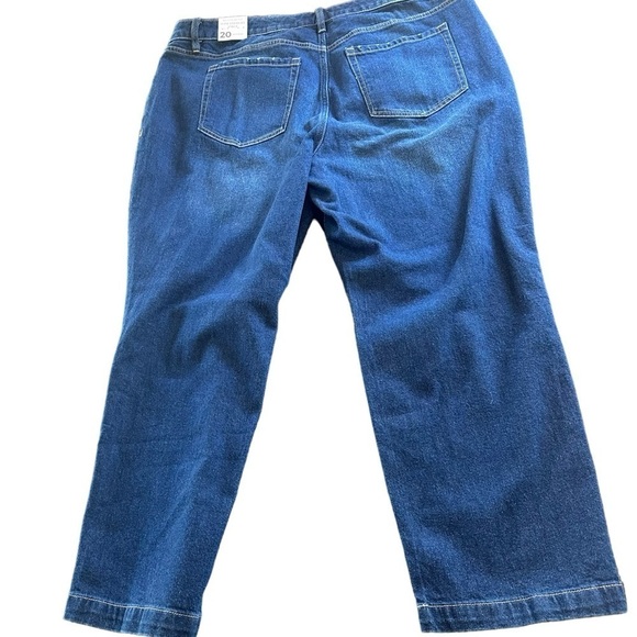 Lane Bryant Women’s Distressed Jeans NWT Size 20 Mid Rise Slim Straight Ankle - Picture 8 of 14